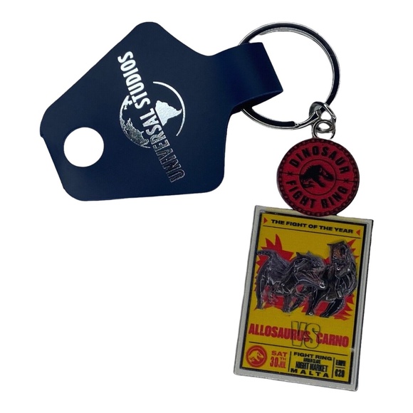 Universal Studios Jurassic World Malta Fight Night Poster Keychain - Picture 2 of 2